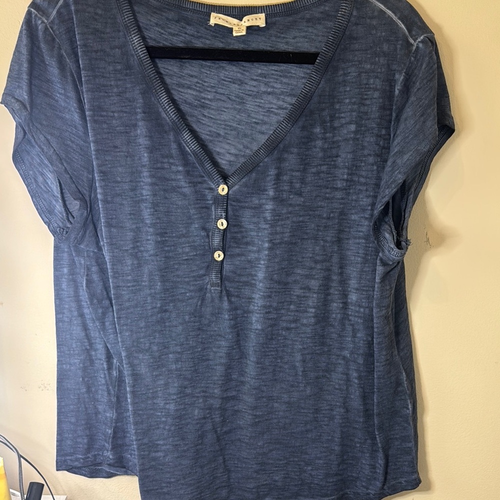 Jane and Delancey Blue Fitted Polo T-Shirt
